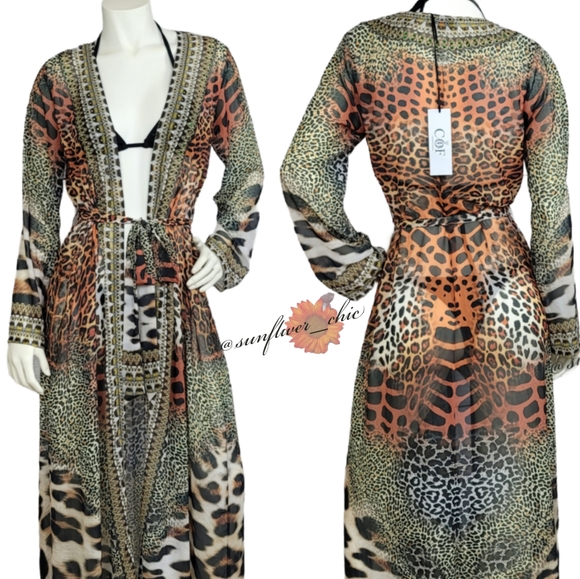 Colors of Fashion Other - 🆕️Colors of Fashion Jeweled Animal Print Duster